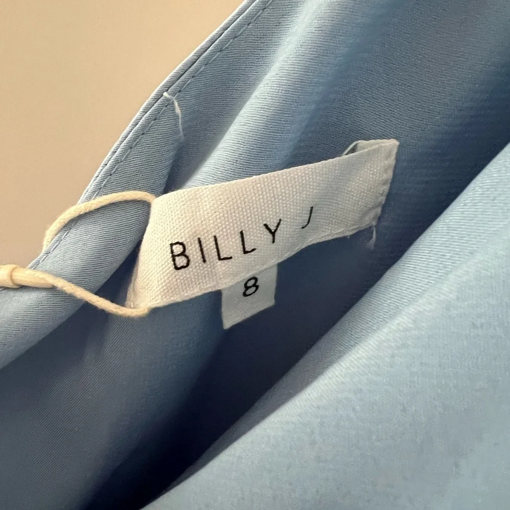 BILLY J Blue Ruched One Shoulder Gown - Picture 3 of 7
